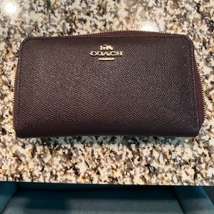 Oxblood Coach zipper wallet